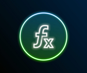glowing neon line function mathematical symbol vector image