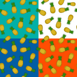 Pineapple Seamless Patterns vector image