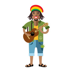 Rastafarian drummer Royalty Free Vector Image - VectorStock