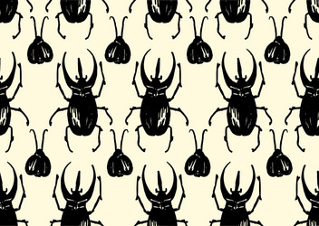 repeating pattern made of sketched bugs vector image