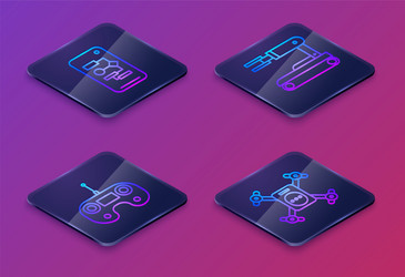 set isometric line algorithm remote control vector image