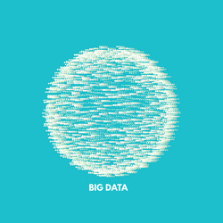sphere consisting of points big data cloud vector image
