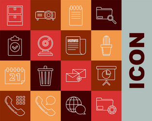 set line folder settings with gears schedule vector image