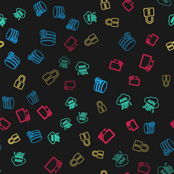 set line server security with lock cloud api vector image