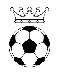 Soccer Ball with Crown - Sports Icon Vector Image