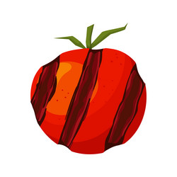 tomato grilled cartoon vector