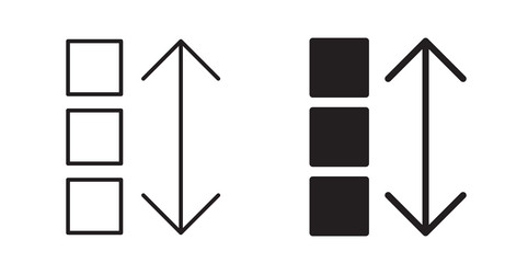 apps sort icon set in thin line for web vector image