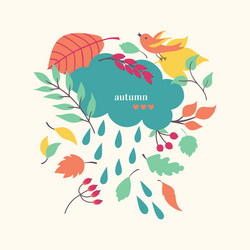 Autumn Leaves and Cloud Background vector image