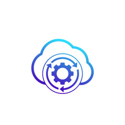cloud storage settings hosting configuration vector image