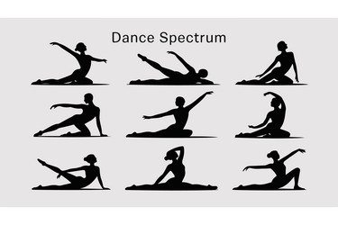 graceful dance poses silhouette set depicting Vector Image