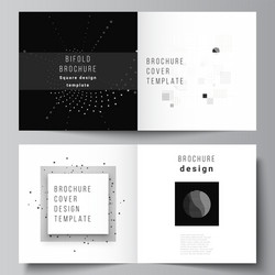 Layout two covers templates for square vector