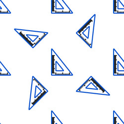 line triangular ruler icon isolated seamless vector image