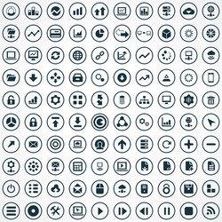 Big Data Icon Set - Database & Analytics vector image