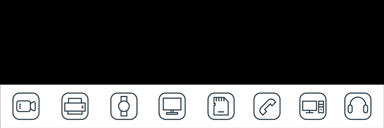 hardware and gadgets line icons linear set vector image