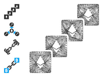 linear ethereum blockchain mesh vector image