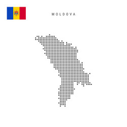 Square dots pattern map of moldova moldavian Vector Image