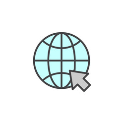 website globe icon in colored version vector image