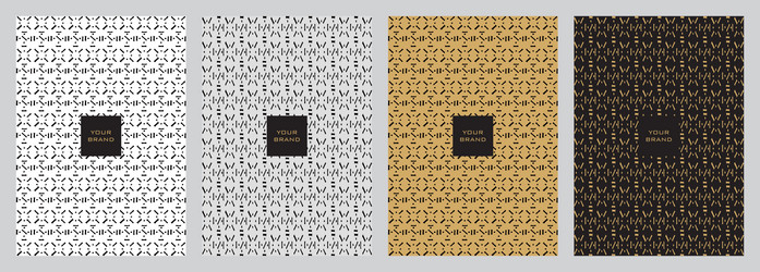 hand drawn rectangular pattern set vector image