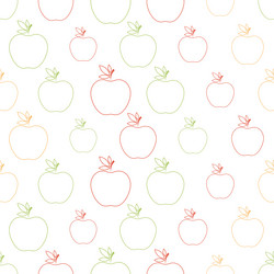 seamless pattern with apple icon in line vector image