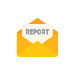 yellow open envelope containing report document vector image