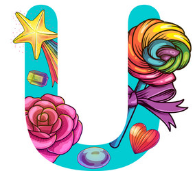 Cute magic letter m Royalty Free Vector Image - VectorStock