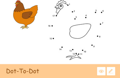 dot to connect numbers and color quiz vector image