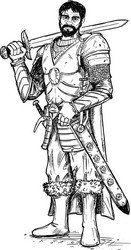 Fantasy Knight Warrior with Sword Vector Image