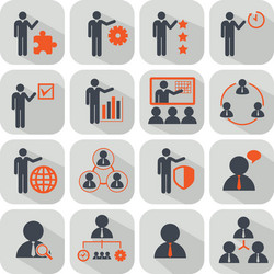 Human resources and management icons set vector