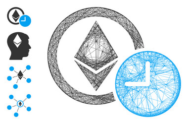 linear ethereum credit clock mesh vector image