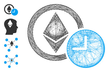 Linear ethereum credit clock mesh vector