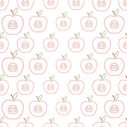 seamless pattern with apple icon slice vector image