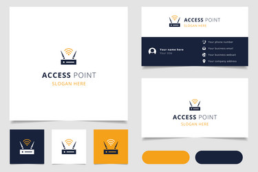 access point logo design with editable slogan vector image