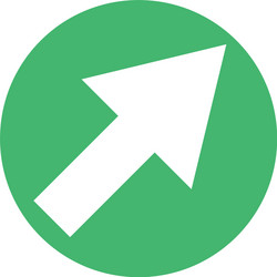 diagonal direction arrow icon in color circle vector image