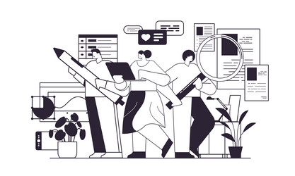 digital designers programmers and analysts team vector image