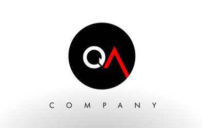Red qa serif letter logo design with creative Vector Image
