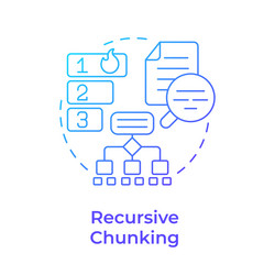 recursive chunking blue gradient concept icon vector image