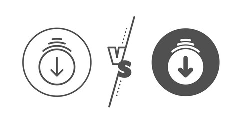 scroll down arrow line icon scrolling screen sign vector image