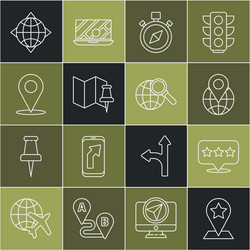 set line map pointer with star location vector image