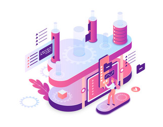 cloud computing it infrastructure network vector image