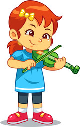 Girl Playing Violin Vector Image