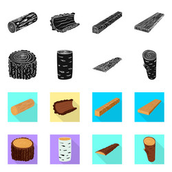 isolated object tree and raw symbol set vector image