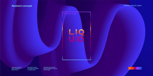 abstract design template with 3d flow shapes vector image