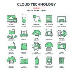 cloud computing and internet technology database vector image