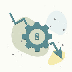cost reduction icon on multicolored background vector image