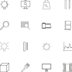 creative process and design linear thin icons set vector image