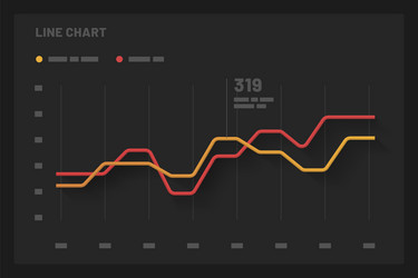 dashboard ui and ux kit with data visualization vector image