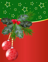 Holly Berry Christmas Card Vector Image