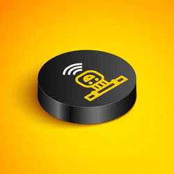 isometric line smart sensor system icon isolated vector image