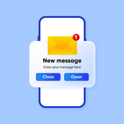new message notification label on screen device vector image