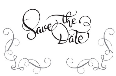 save the date text on white background vector